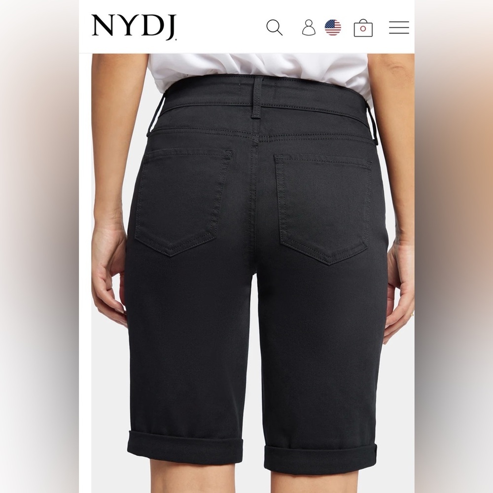 NWOT NYDJ “Briella” 11 inch Black Jean Shorts - Picture 5 of 14